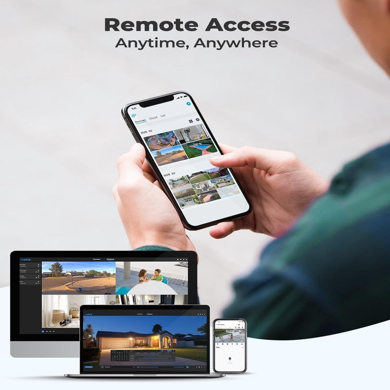 4K PoE NVR 8 Channel Pre - Installed 2TB HDD, 4K Ultra HD PoE Outdoor Security Cameras with Smart Detection, RLN8 - 410 NVR Bundle with RLC - 810A and RLC - 820A