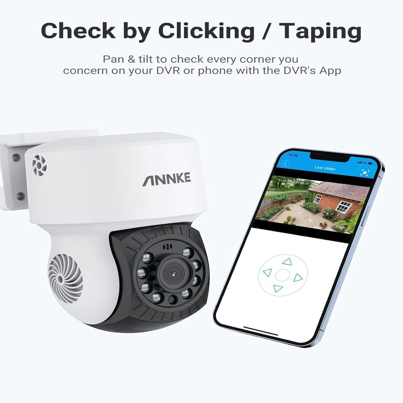 ANNKE 32 Channel H. 265 AI 3K Lite DVR Recorder with NO Hard Drive, 4X 2mp AHD Add - on PT Cameras with with 350 pan and 90 tilt, AI Human Vehicle Detection for Home Business Surveillance