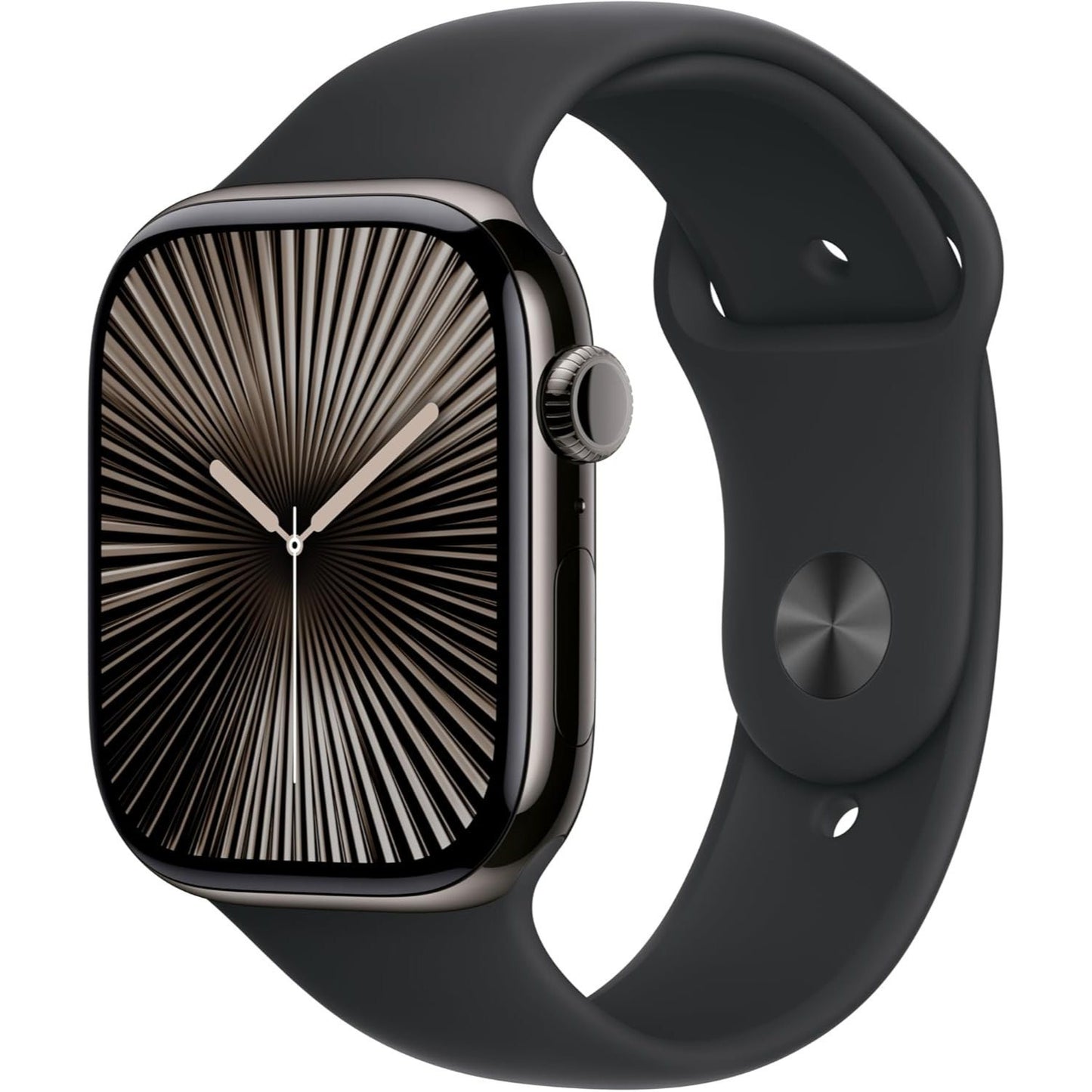 Apple Watch Series 10 Titanium Pair - 46mm Natural (Stone Grey Band) & 42mm Slate (Black Band) - Cellular