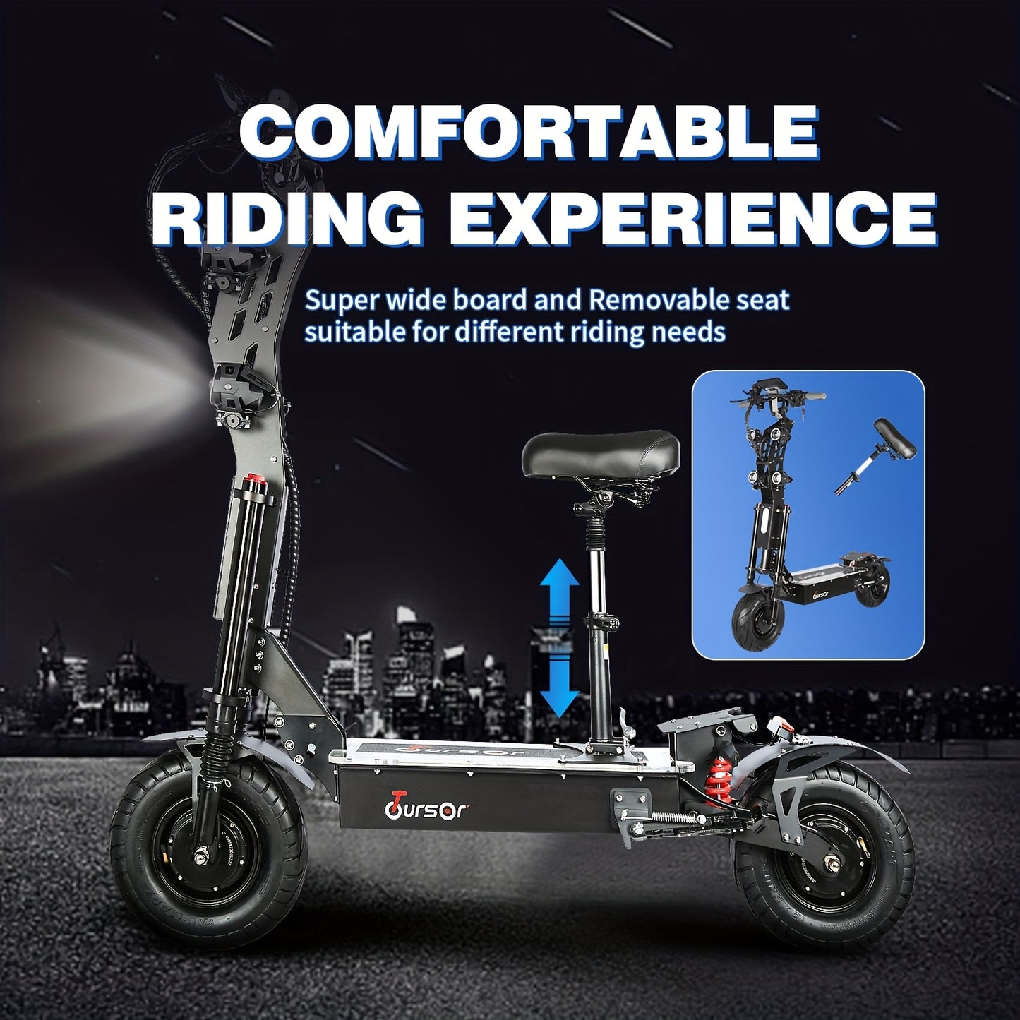 72V 40Ah Dual-Motor Adult Off-Road Electric Scooter With LED Display, Hydraulic Brakes, Dual Suspension, Vibrant Ambient Lighting And 13-Inch Tyres Electric Scooter E-Scooter