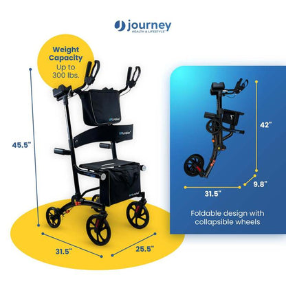Journey Upright Foldable Walker for Seniors with 10" Front Wheels, and Lights