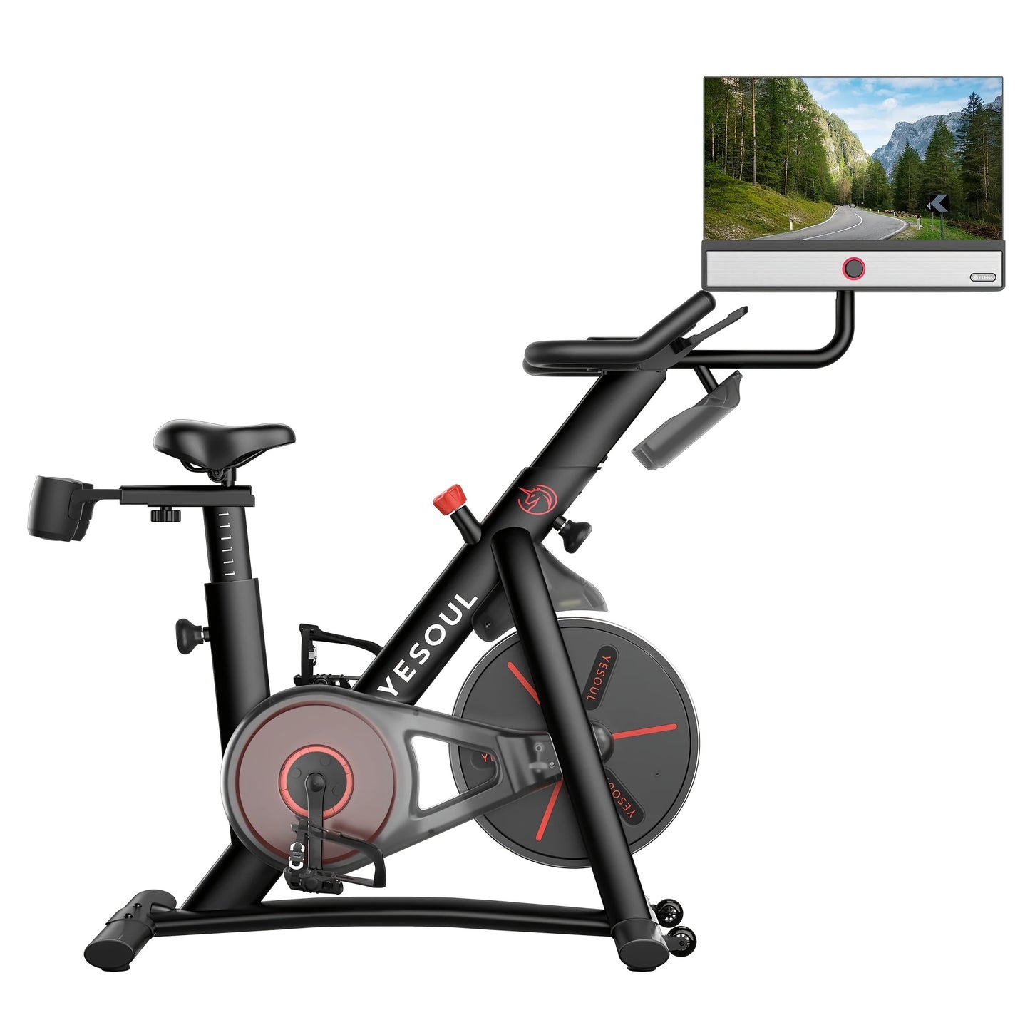Exercise Bike G1m Max (Bike with Screen) Smart Exercise Bike with 21.5" HD Screen, Low Noise Indoor Cycling Bike for Home Gym Fitness Equipment Trainer Four-speaker Surround Sound