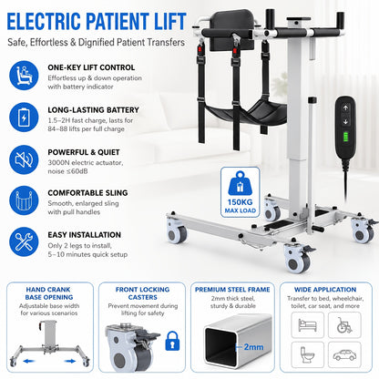 Foldable Electric Transfer Lift, MAIDeSITe Q6 Patient Lift Assist Chair, Seniors Mobility Aid For Home Nursing Car