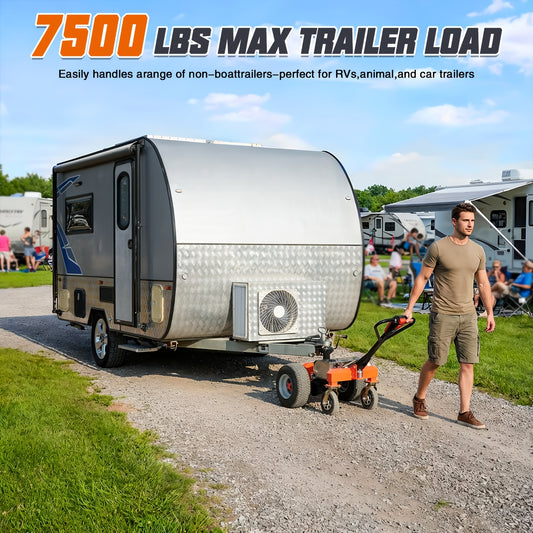 Trailer Trolley, 6 Wheels, Maximum 7500 Pounds All Terrain Wheels, Adjustable Speed, Reverse/drive/brake, 2-inch/4-inch Ball Hitch Installation, Suitable for Moving RVs, Car Trailers, Campers
