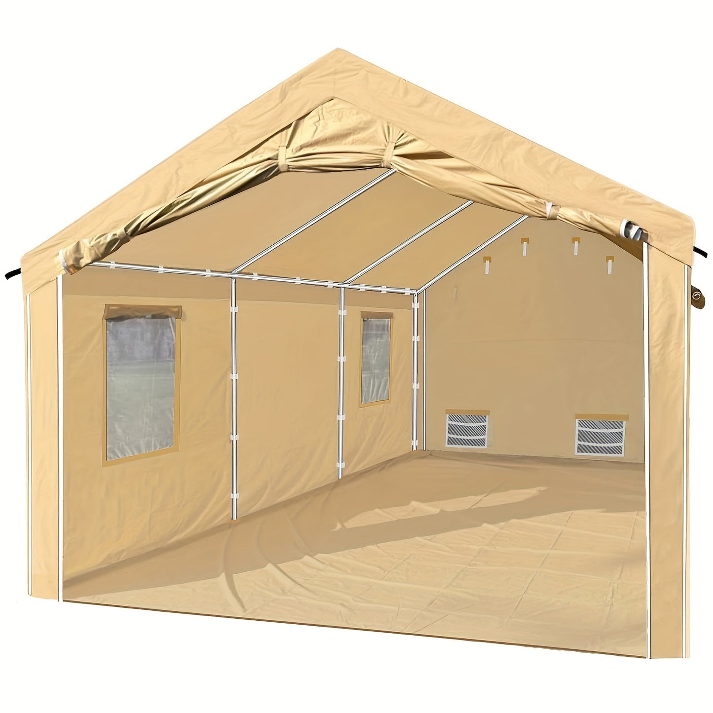 Portable Paint Booth 20X12.5X10Ft Heavy Duty Rainproof Spray Shelter with 8pcs Roll-Up Mesh Windows And Floor Portable Garage Spray Tent for Cars, Auto Parts, Furniture Painting