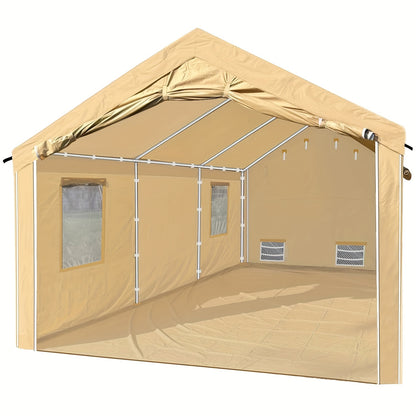 Portable Paint Booth 20X12.5X10Ft Heavy Duty Rainproof Spray Shelter with 8pcs Roll-Up Mesh Windows And Floor Portable Garage Spray Tent for Cars, Auto Parts, Furniture Painting