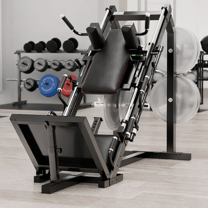 Leg Press Hack Squat Machine Combo, 2-in-1Leg Exercise Machine With Linear Bearing, Special For Lower Body With Weight Storage For Quads, Hamstring