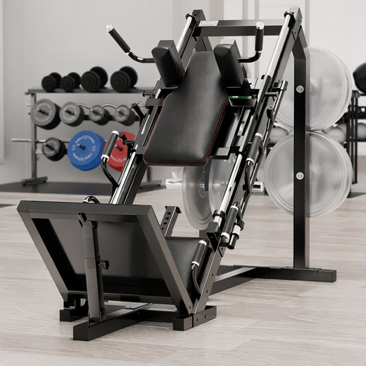 Leg Press Hack Squat Machine Combo, 2-in-1Leg Exercise Machine With Linear Bearing, Special For Lower Body With Weight Storage For Quads, Hamstring