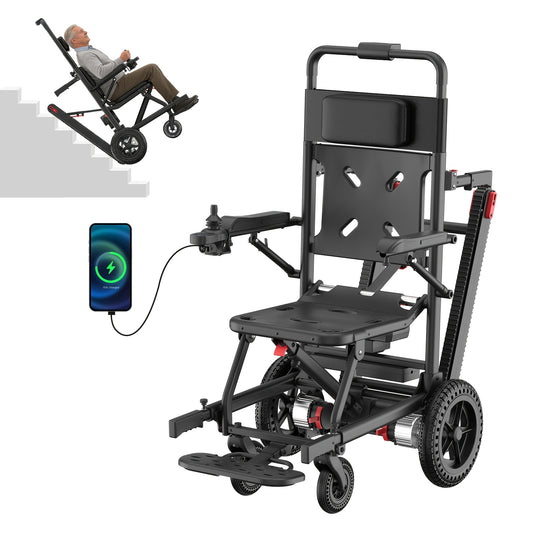 Nihhcune Electric Stair Climber | Intelligent Electric Wheelchair With 13Ah Lithium Battery, 15-Mile Range, Quickly Foldable For Easy Travel, Supports Up To 310 Lbs