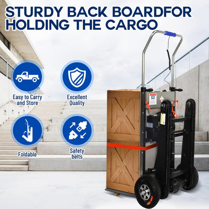 Sturdy Stair Climbing Cart - Supports Up to 900 Pounds, Features 3-Fold Modes with Extendable Handle, Convenient for Transporting Stairs | Perfect for Relocation, Warehousing & Business Applications