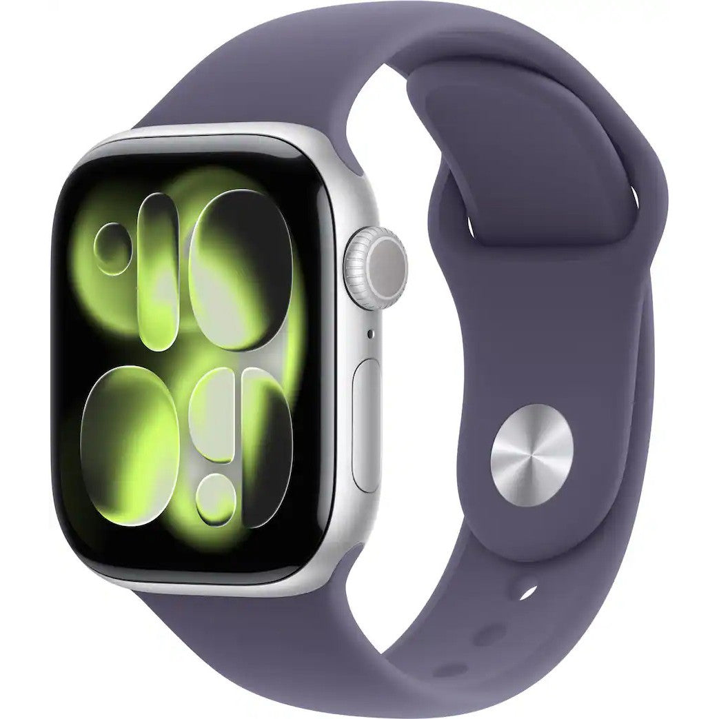 Apple Apple Watch Series 11 (GPS, 46mm, Silver Aluminum, Purple Fog Sport Band, M/L)