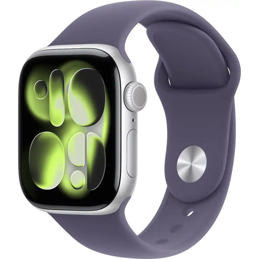 Apple Apple Watch Series 11 (GPS, 46mm, Silver Aluminum, Purple Fog Sport Band, M/L)