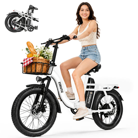 Eskute Electric Bicycle, 48V 10.4Ah Battery, Foldable, Front Frame Included