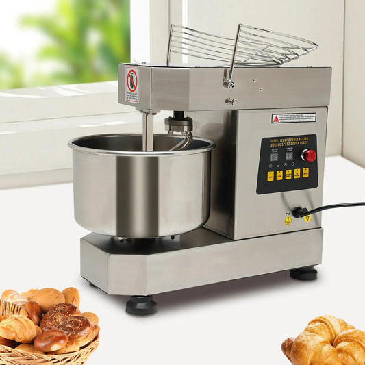 Commercial Food Mixer, 750W Dual Rotating Dough Mixer, Stand Mixer with Stainless Steel Bowl, 10.5Qt Capacity, Security Shield Included, Baking Equipment for Restaurant Pizzeria
