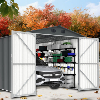 Chery Industrial 23'x22' & 10'x20' & 13'x20' Metal Garage Sheds with Side Door, Double Doors Galvanized Steel Storage Buildings