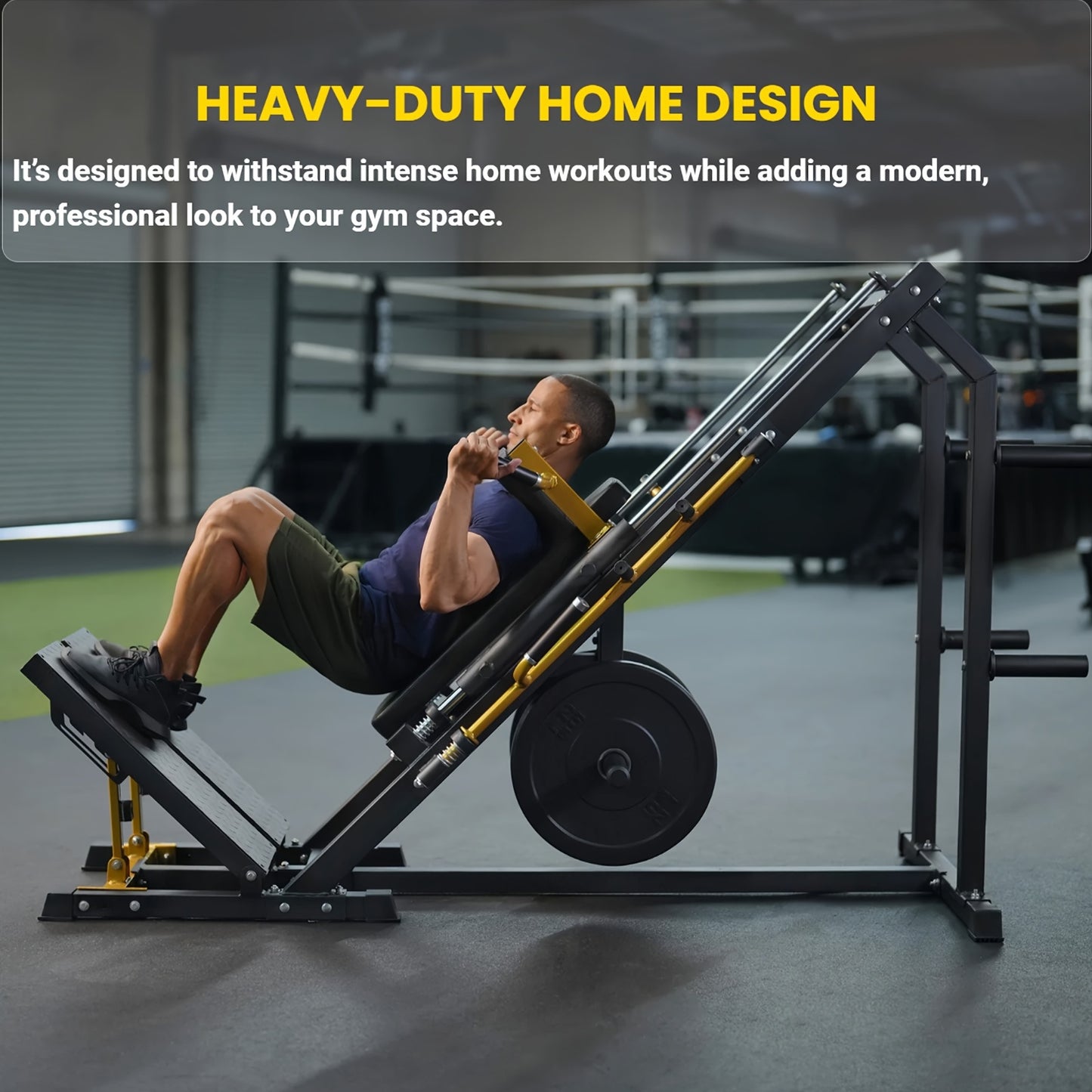 Hack Squat Equipment Featuring an Adjustable ISO Foot Plate And High-Precision Linear Bearings for Home Fitness