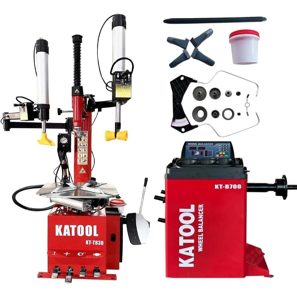 KATOOL 2.0HP Tire Changer Bead Blaster Wheel Balancer Machine Combo KT-T830+KT-B700 Tire Changer Machine Tire Machine Wheel Changers Tire Repair Machine Tire Tools
