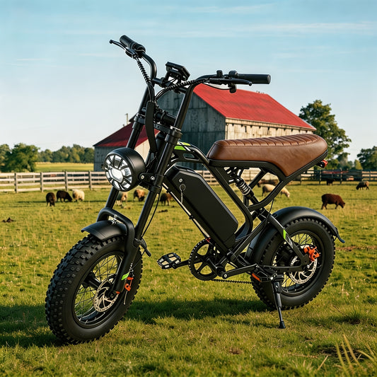 Electric Bike for Adults, 48V 15.6Ah Removable Battery, 19.8MPH Top Speed, 35-45 Mile Range, 16"x4" Tire, Double Shock Absorber, Dual Disc Brakes, High Carbon Steel Frame
