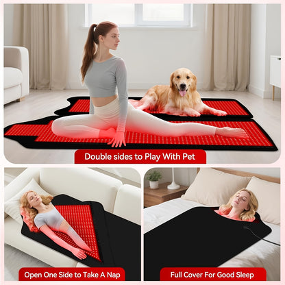Wellness Gift: Red Light Therapy Wrap For Neck, Shoulders & Back-FDA Cleared Pain Relief With 660nm & 850nm Medical LEDs, Portable & Foldable With Zipper Design, Boost Circulation & Collagen For Relaxation, For Women/Men On Mother's/Father'S Day