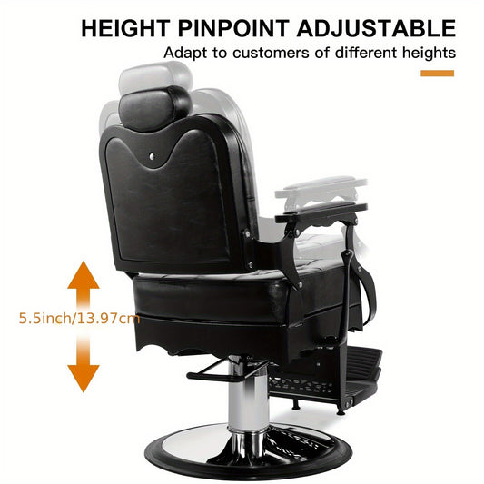 Vintage Barber Chair Heavy Duty Hydraulic Recline Salon Chair Classic Barber Chairs For Hair Stylist Tattoo Chair Barber Salon Equipment