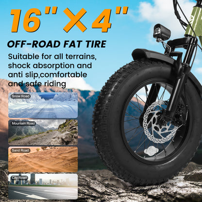 2 Pack ESKUTE's Latest 2026 Electric Bicycle Model for Adults/Teens - Removable Battery Electric Bike, 16" ×4" Tire, 749W Peak Motor, 48V 13Ah Removable Battery, 7-Speed, The Best Choice for Gifts, Includes Free Phone Bag and Combination Lock