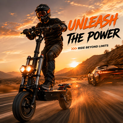 All-Terrain Electric Scooter Front And Rear Dual Drive High-Speed Long-Range Full Hydraulic Shock Absorption Front And Rear Oil Brake with Seat