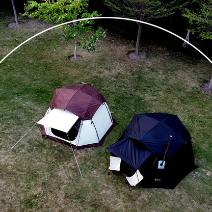 Outdoor Camping Spherical Tent Dome Black Glue Thickened Sunshade Large Space with Chimney