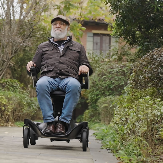 Full Carbon Fiber Smart Electric Wheelchair & Senior Mobility Scooter, 4-Wheel Travel Scooter with 20AH Lithium Battery, 30 Miles Driving Range, Tool-Free Setup, Lightweight Foldable for Easy Storage In Car Trunk