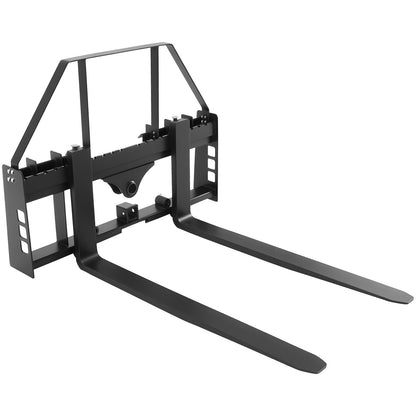 Pallet Fork Frame Attachment with 48-inch Skid Steer Pallet Forks 4000 lbs