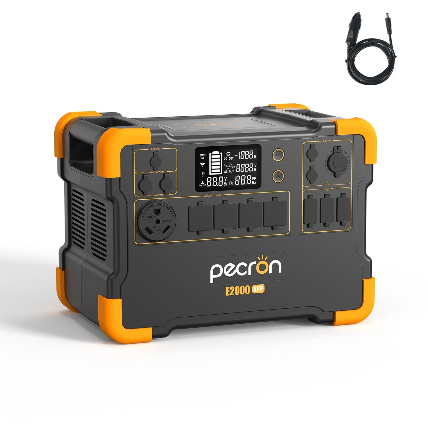 PECRON E2000LFP 1920Wh/2000W Portable Power Station with 5×2000W Outlets, Fast Charging Solar Power Bank, LiFePO4 Battery for Home Bkup & Outdoor Camping Emergency