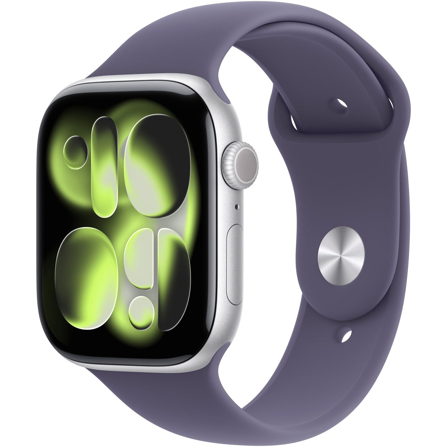 Apple Watch Series 11 46mm (GPS + Cellular) Aluminum Silver with Medium/Large Purple Sport Band (Original Box + Accessories) - Premium
