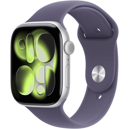 Apple Watch Series 11 46mm (GPS + Cellular) Aluminum Silver with Medium/Large Purple Sport Band (Original Box + Accessories) - Premium