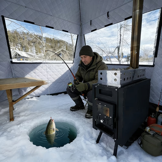 Winter Outdoor Ice Fishing Sauna Tent | Cold-Proof Construction, Thickened Winter Fishing Insulation, Polyester Frame Tent with Zipper Closure