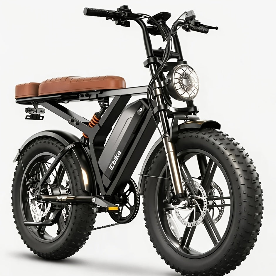 27.9 Miles Per Hour Electric Bicycle, Adult Model, 749 Watt Motor, 48 Volts 15 Ampere-Hour Battery, 20 Inches X 4.0 Inches Wide Tires, Full Suspension All-Terrain Design, As a Gift for Family Members