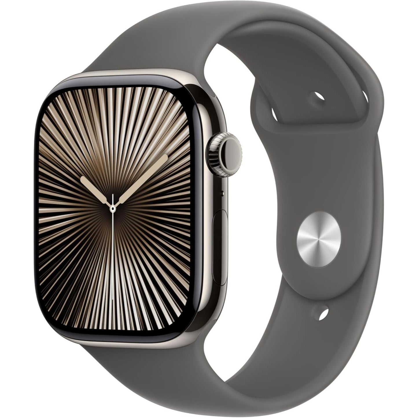 Apple Watch Series 10 Titanium Pair - 46mm Natural (Stone Grey Band) & 42mm Slate (Black Band) - Cellular
