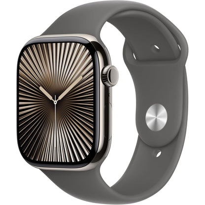 Apple Watch Series 10 Titanium Pair - 46mm Natural (Stone Grey Band) & 42mm Slate (Black Band) - Cellular