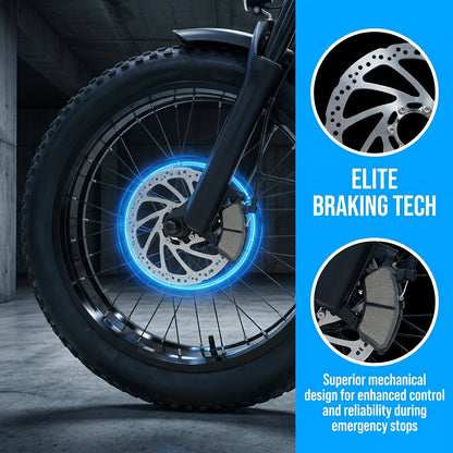 Electric Off-Road Scooter with Seat, Front And Rear Disc Brakes, Rear Wheel with ABS Anti-Lock Braking System for Safer Sudden Stops. Ultra-Long Range of 50 Km, Suitable for City Roads And All-Terrain Off-Road Use