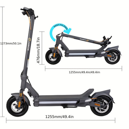 Electric Scooter for Adults, 20 MPH Top Speed, 750W Motor Up to 40 Miles Long Range, with 10.5" Off Road Tires, Dual Brake & Dual Suspension Foldable Commuting E-Scooter