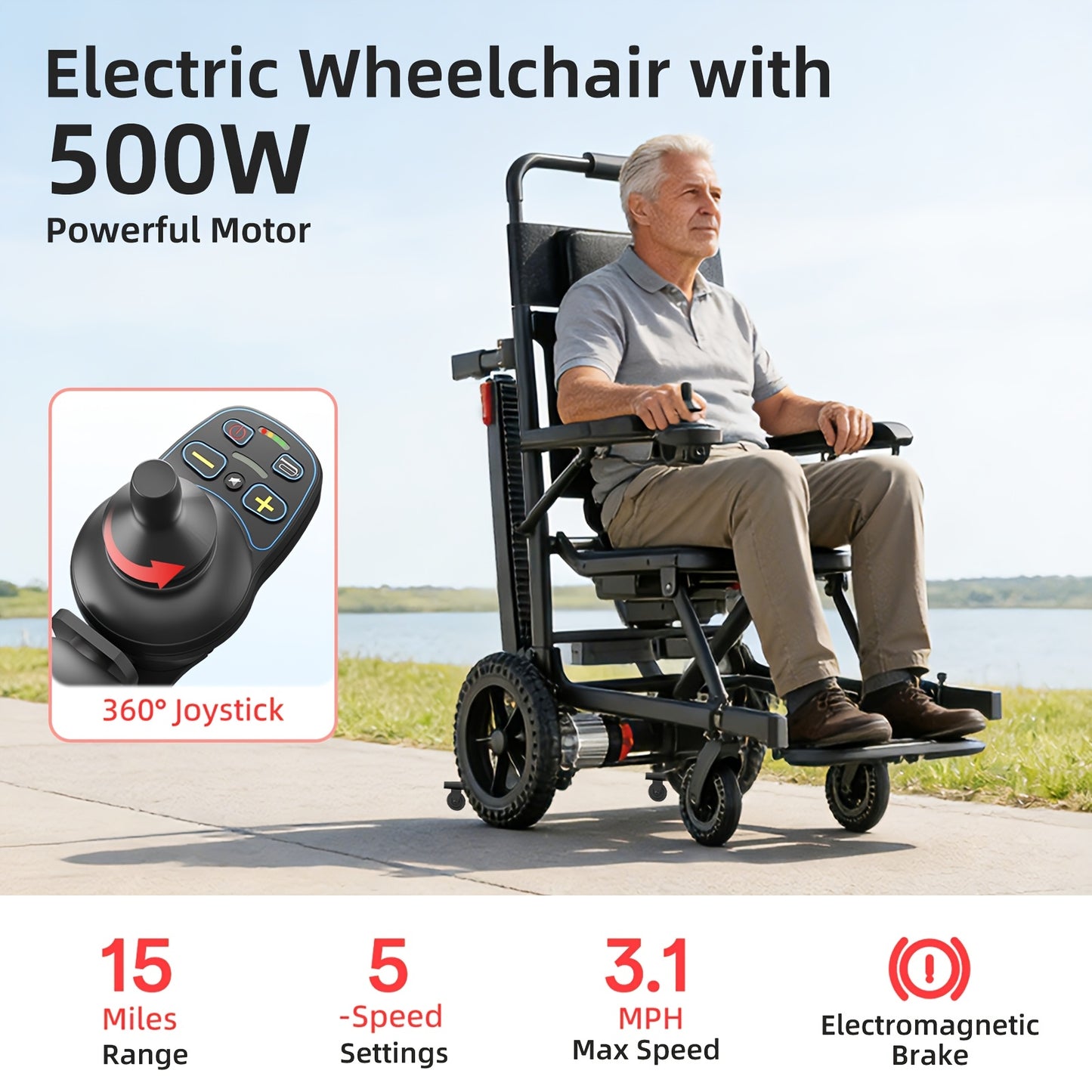 Nihhcune Electric Stair Climber | Intelligent Electric Wheelchair With 13Ah Lithium Battery, 15-Mile Range, Quickly Foldable For Easy Travel, Supports Up To 310 Lbs