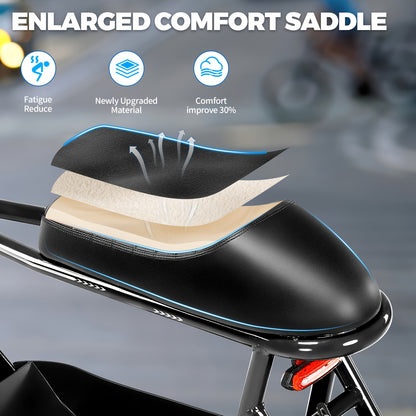 Adults Electric Scooter, Electric Off-road Scooter, 350W Motor, 16" Fat Tires, 20 Mph, 17.5Miles, 36V 5.2ah Large Battery with LCD Display And Dual Disc Brakes, with Seat And Basket, 300lbs Max Load