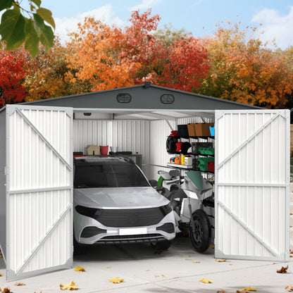Chery Industrial 23'x22' & 10'x20' & 13'x20' Metal Garage Sheds with Side Door, Double Doors Galvanized Steel Storage Buildings