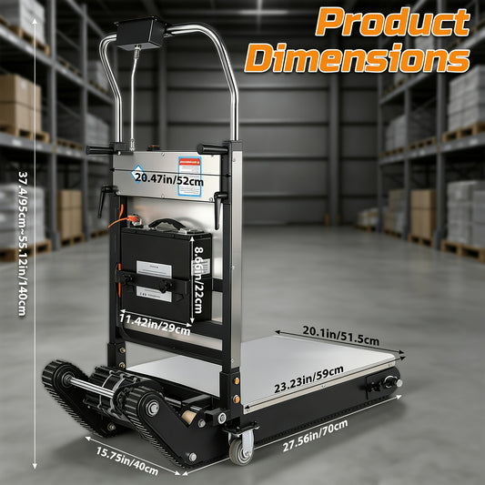 Material Handling Stair Climbing Cart, Upgraded Stair Climbing Cart, 950 Pound Capacity, Adjustable Tray Angle, Telescopic Handle, Suitable for Home Decoration And Moving