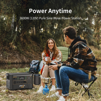PECRON F3000LFP 3600W/3072Wh Portable Power Station, 13 Versatile Output PD 100W USB-C UPS Function BMS LiFePo4 Battery for Home Emergency, Outdoor Camping, Road Travel, RV, Off-Grid
