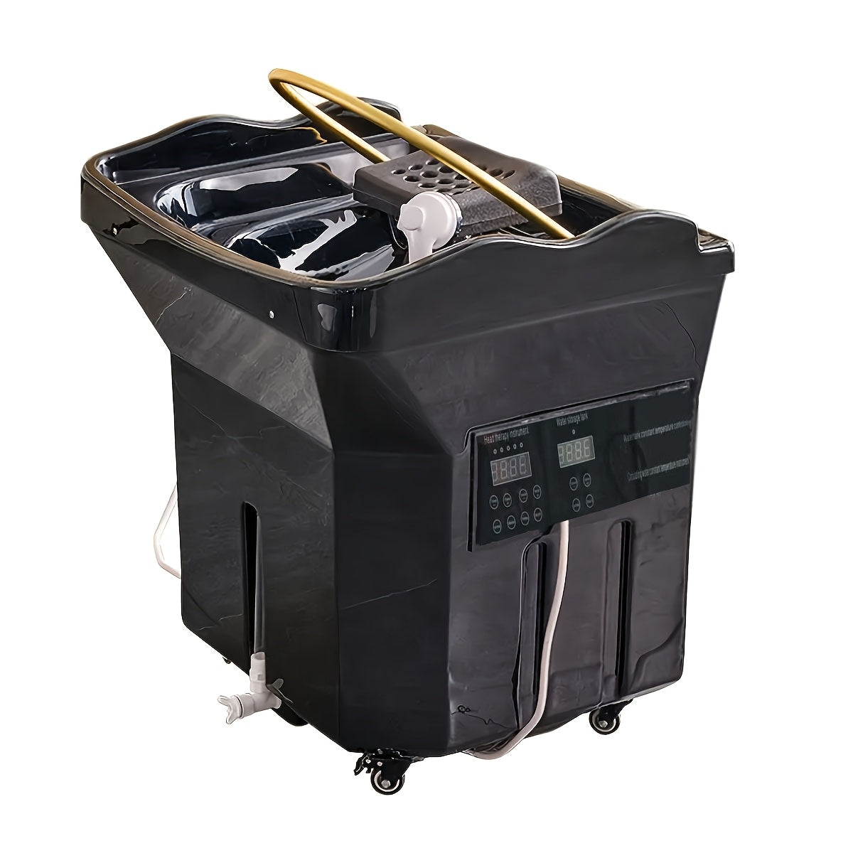 Equipment for Head Spa, Featuring a 360° Cycle Rinse, a Large 15.85gal Water Tank, a Shampoo Basin for Water Therapy, And Light Therapy Along with Fumigation for Hair Relaxation