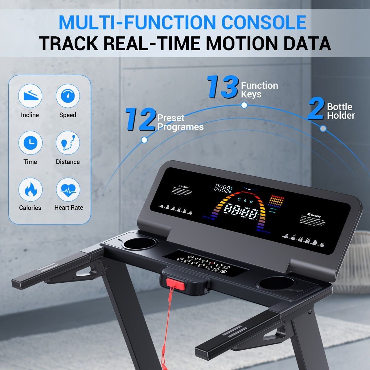 Treadmill With 15% Auto Incline - 500 Lb Capacity, 4.5 HP Folding Electric Treadmill Up To 10.0 MPH Speed, 15 Level Adjustable, Brushless Motor Quiet Running, Holder For Cup & Phone