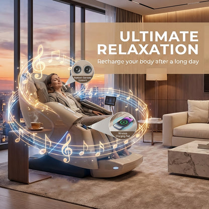 Yitouch 5D Massage Chair, Music Physiotherapy, Yoga Stretch, Zero Gravity Massage Chair, Automatic Calfrest Extension, Calf Kneading-Full Body Relaxation, Massage Chairs Full Body