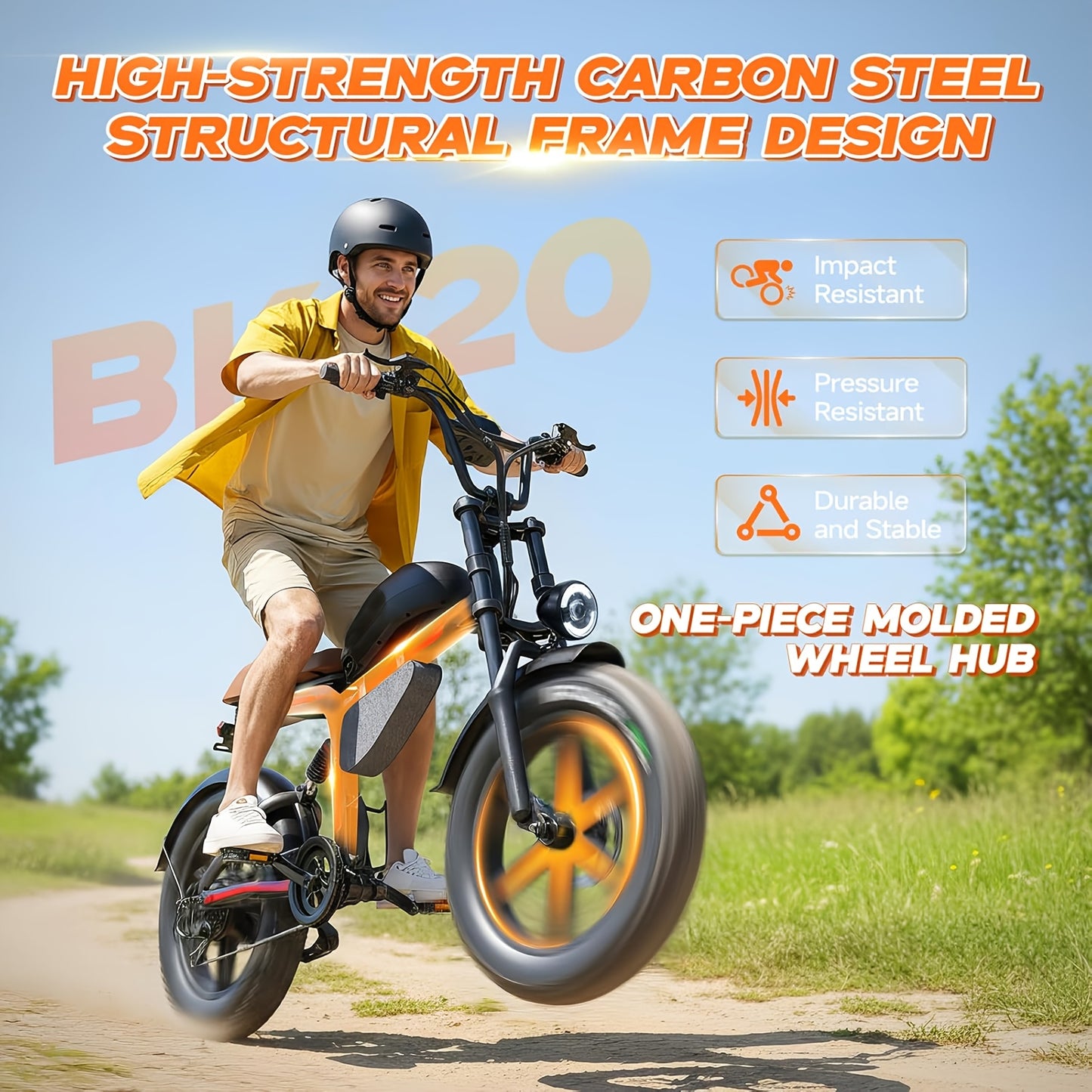 Retro Motorcycle Style Electric Bike for Adults, 20"x4.0" Tire, 48V 18Ah Battery for 60-90 Miles Long Range & Fast Speed, 7-Speed, Ideal for City Commuting, Trail Riding And Leisure Cruising.