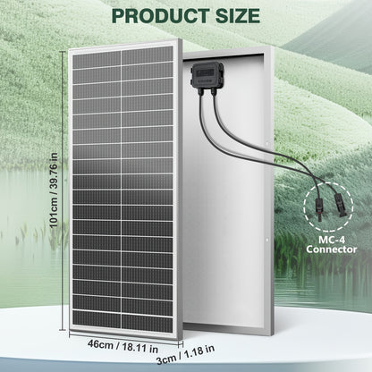 1200W High-efficiency Conversion Monocrystalline Solar Panels, 12pcs Of 100W Solar Panels, 24% High-efficiency Conversion Monocrystalline Technology Solar Panels, Suitable For RVs, Boats, Homes, Rooftops, Camping, Farms, And Other Off-grid Applic