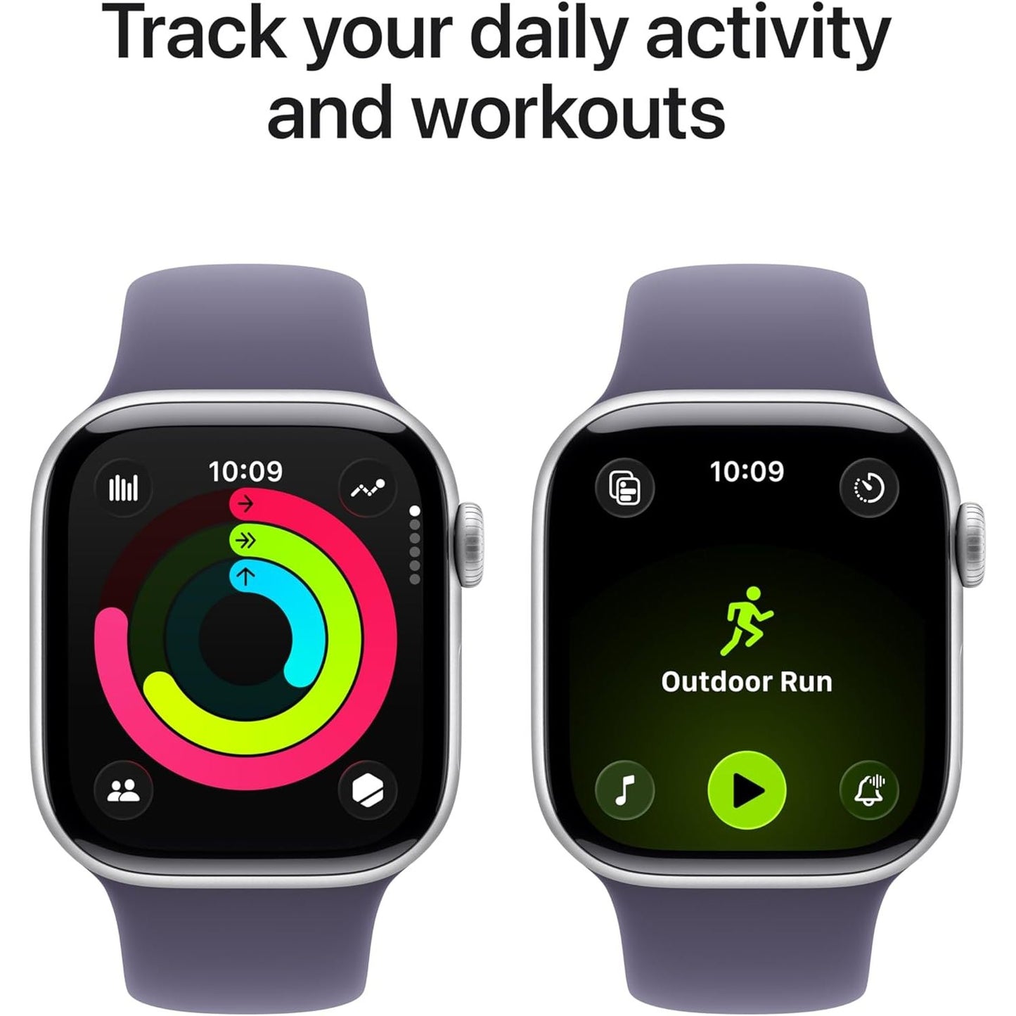 Apple Apple Watch Series 11 (GPS, 46mm, Silver Aluminum, Purple Fog Sport Band, M/L)
