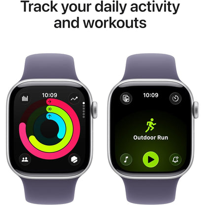 Apple Apple Watch Series 11 (GPS, 46mm, Silver Aluminum, Purple Fog Sport Band, M/L)